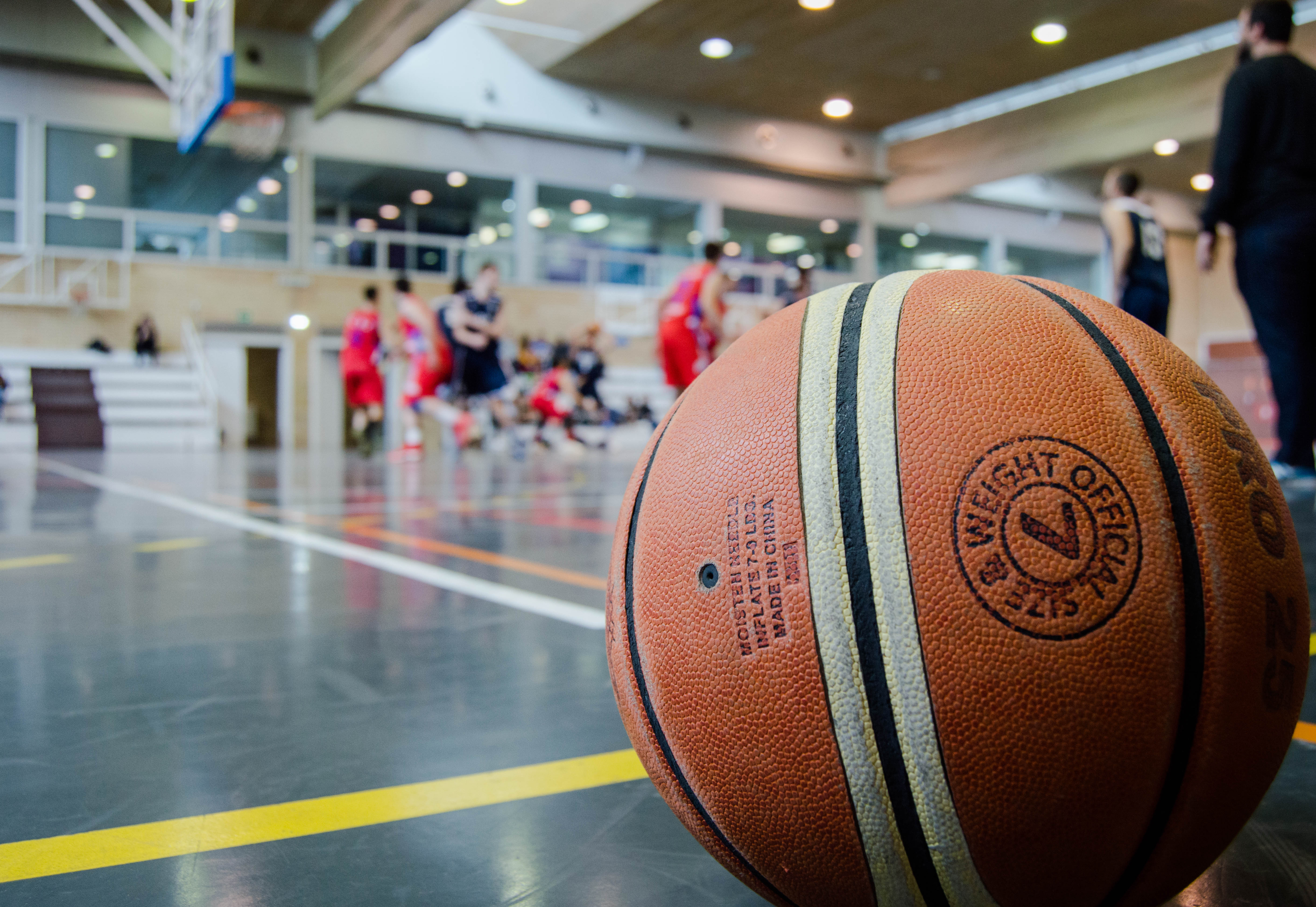 picture of a basketball on a court